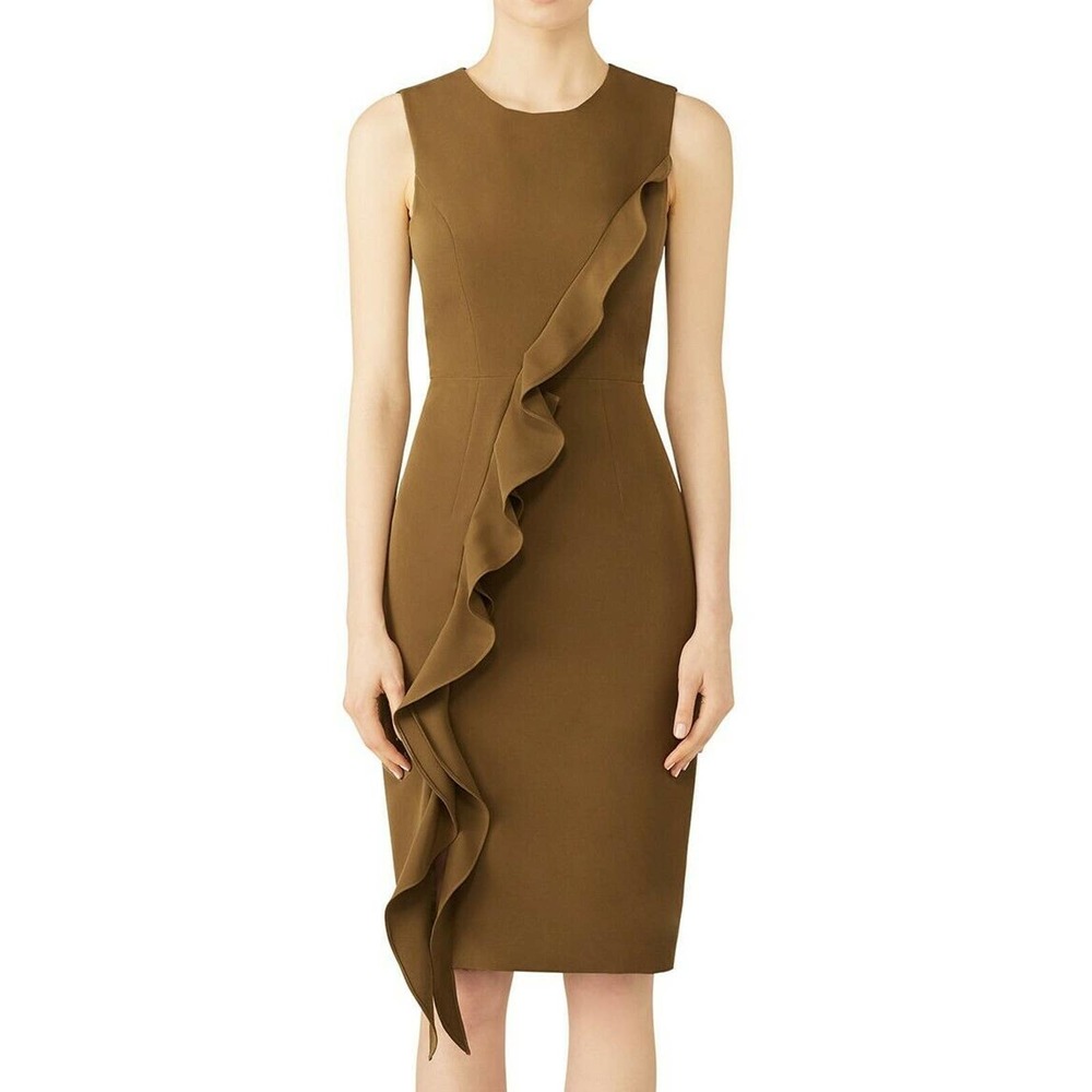 Milly Italian Cady Tilly Dress 4 Ruffle Sleeveless